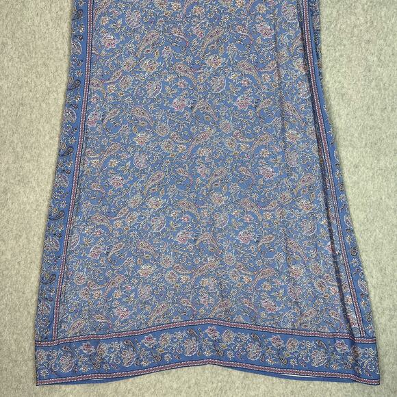 J. jill Border Print Maxi Dress In Clear Blue Gentle Paisley Border Size Large - Picture 7 of 9